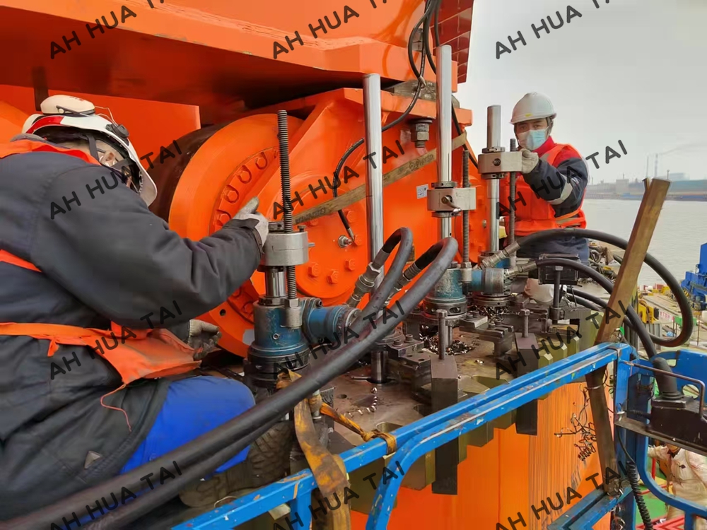 On site boring machine processing