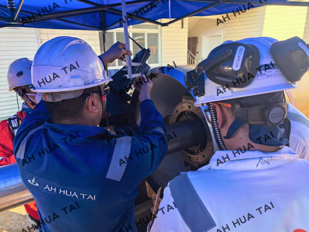 On site boring machine processing