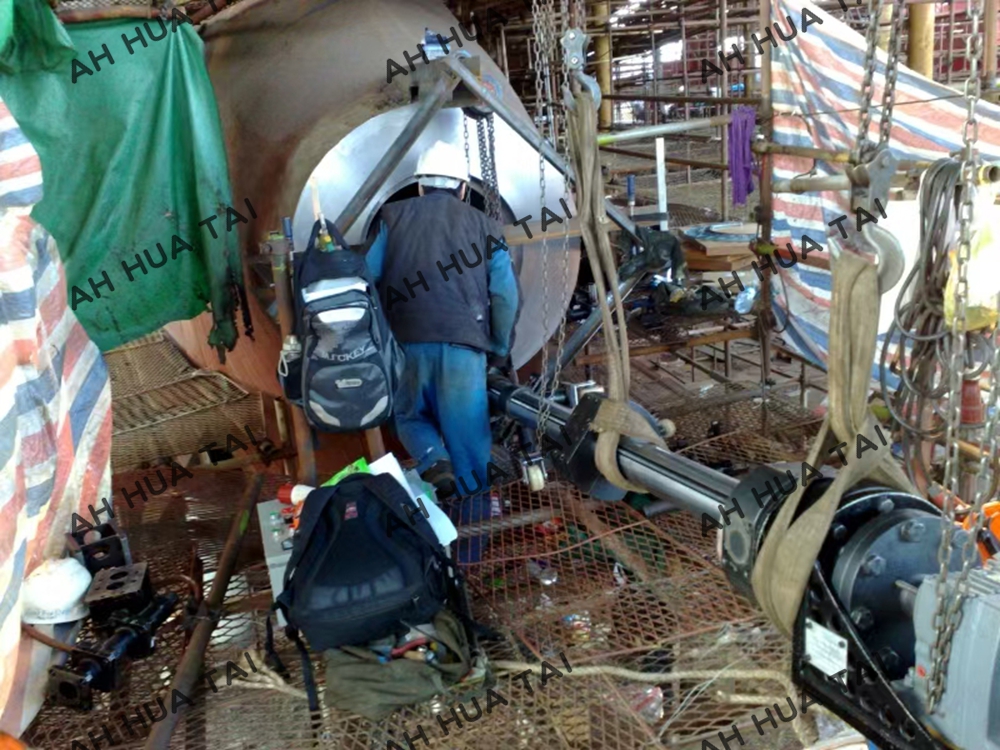 On site boring machine processing