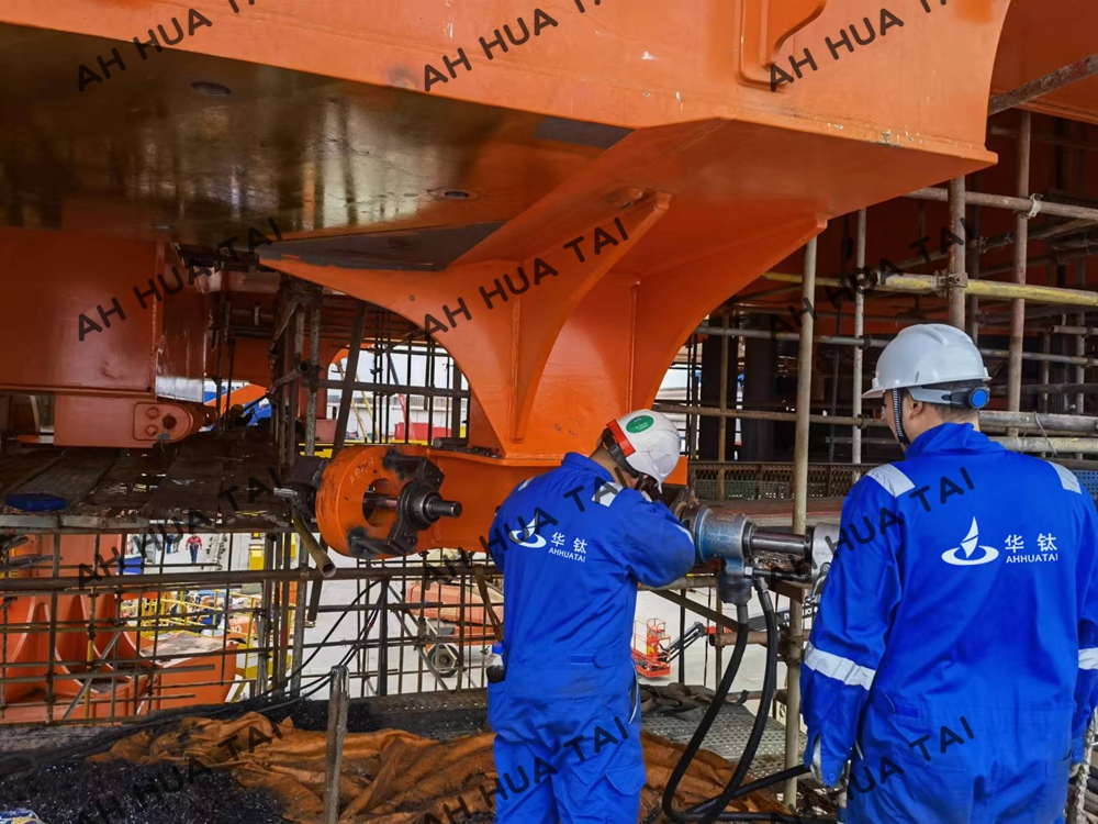 On site boring machine processing