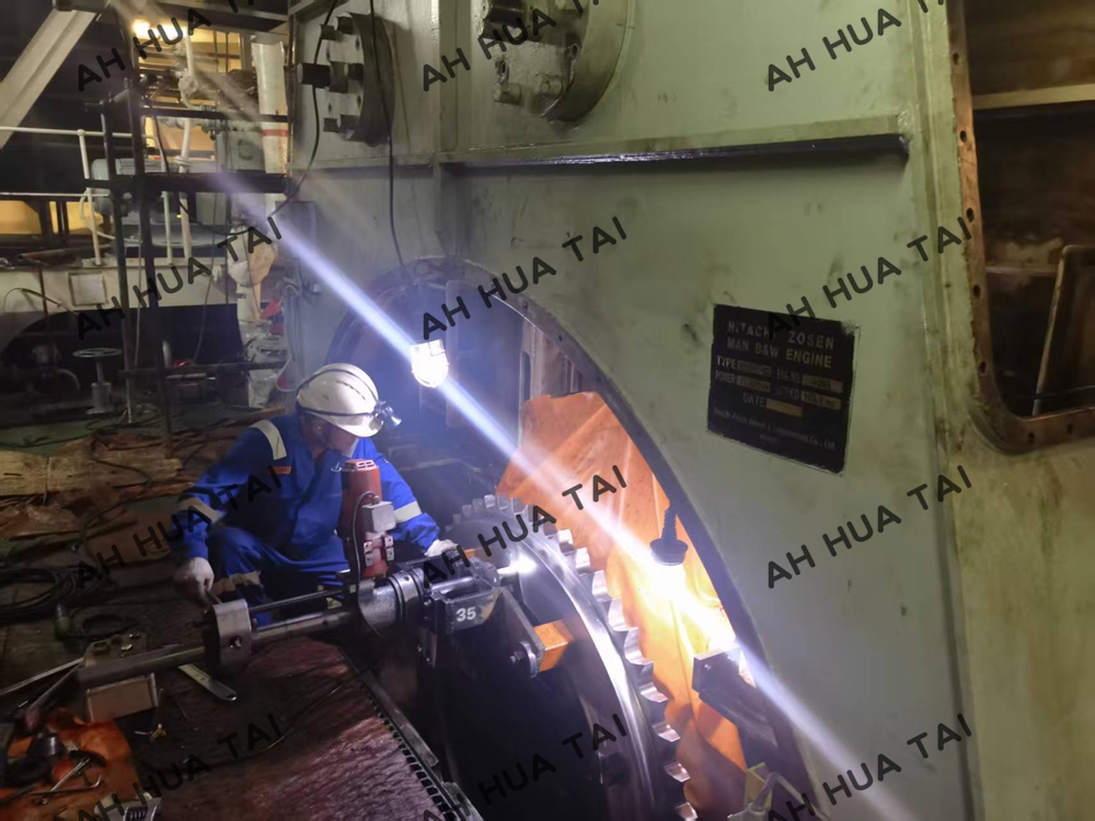 On site boring machine processing