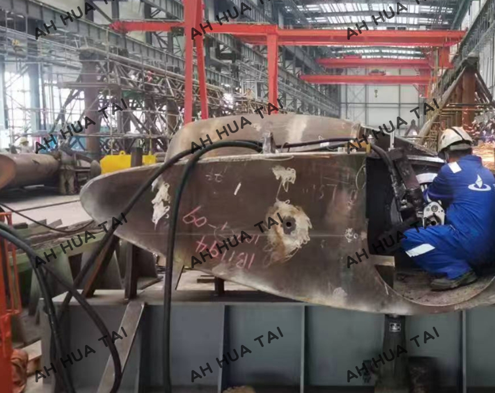On site boring machine processing